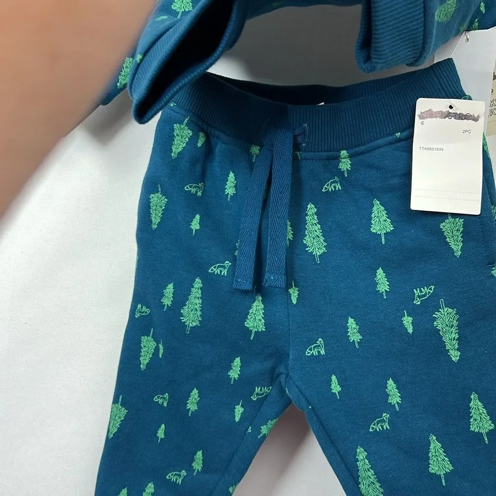 Tucker and Tate Blue Evergreen woods 2 piece sweatsuit NWT